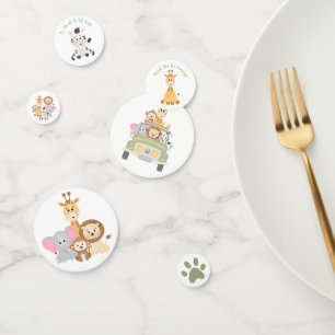 Confettis Baby shower animalier Safari