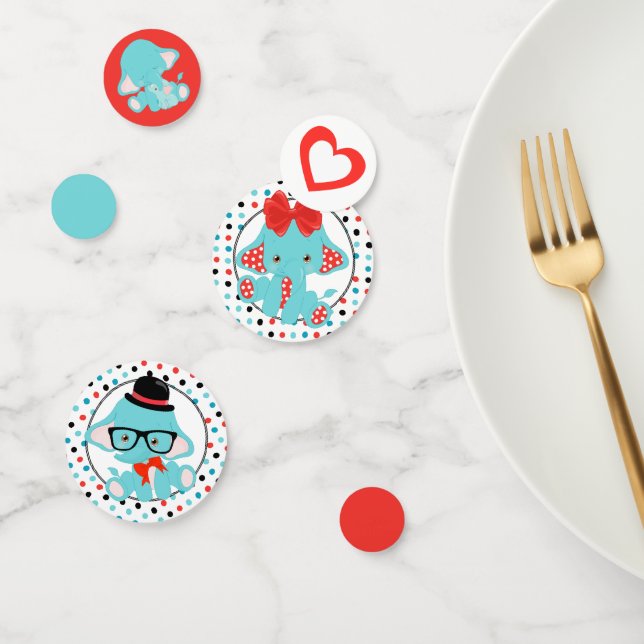 Confettis Baby shower Blue Elephant Polkadot (Groupe)