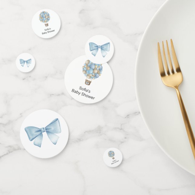 Confettis Baby shower Blue Hot Air Balloon (Groupe)