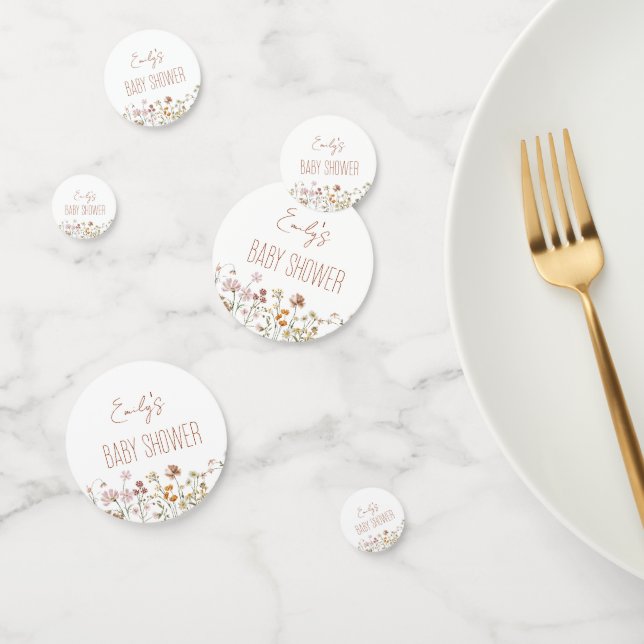 Confettis Baby shower Boho Fleur sauvage En Terracotta En Fl (Groupe)