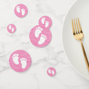 Confettis Baby shower d'aquarelle rose pieds