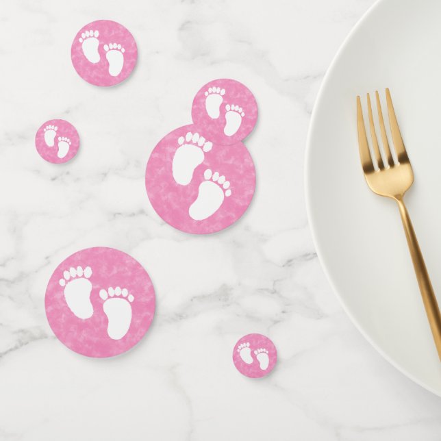 Confettis Baby shower d'aquarelle rose pieds (Groupe)