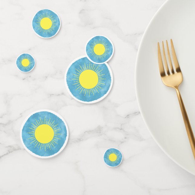 Confettis Baby shower d'aquarelle Sunshine Arrière - plan pe (Groupe)