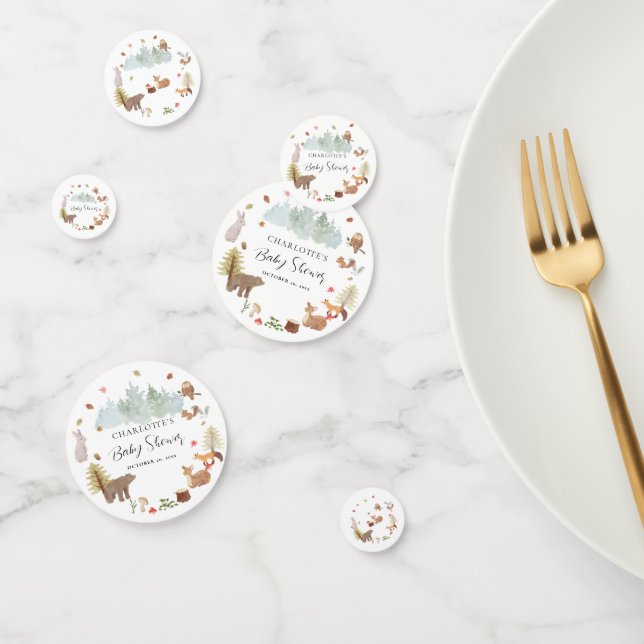 Confettis Baby shower d'automne des animaux des bois (Groupe)