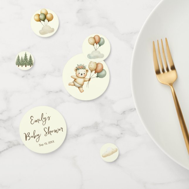 Confettis Baby shower d'aventures aux ours flottants (Groupe)