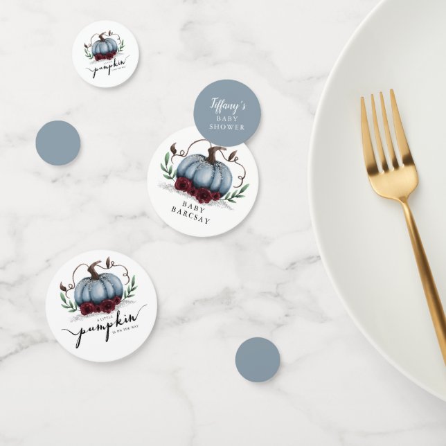 Confettis Baby shower de automne petit Citrouille bleu (Groupe)