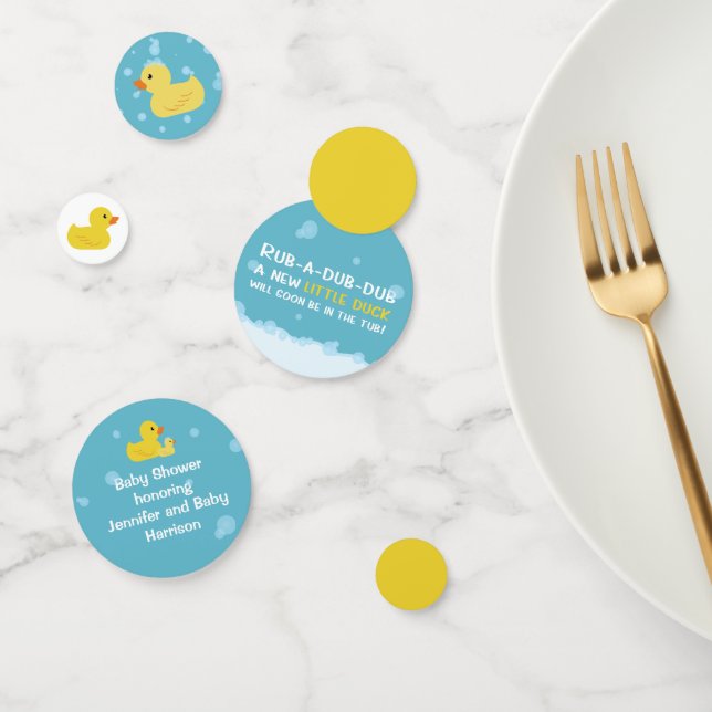 Confettis Baby shower de canard en caoutchouc Neutre selon l (Groupe)