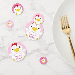 Confettis Baby shower de poulet rose