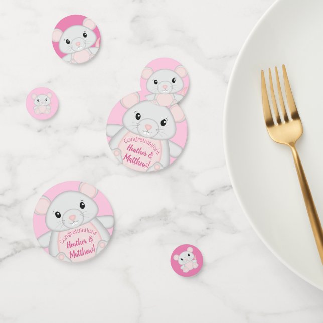 Confettis Baby shower de souris rose (Groupe)