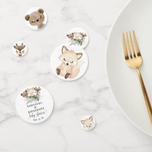 Confettis Baby shower de verdure des animaux forestiers
