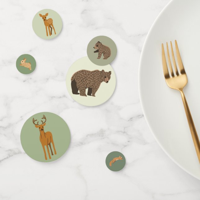 Confettis Baby shower des animaux forestiers (Groupe)