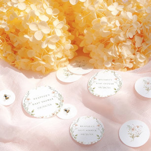 Confettis Baby Shower Fille aux Abeilles Bohème Fleur Sauvag
