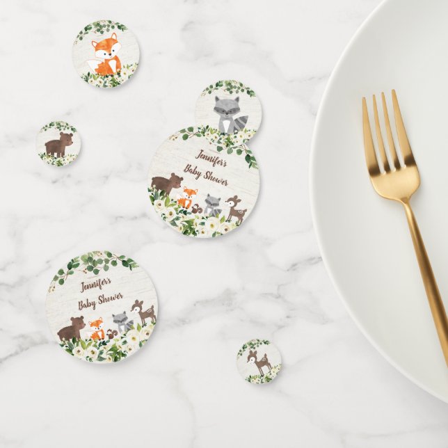 Confettis Baby shower Floral animal forestier (Groupe)