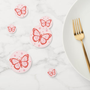 Confettis Baby shower papillon rose de la petite fille 