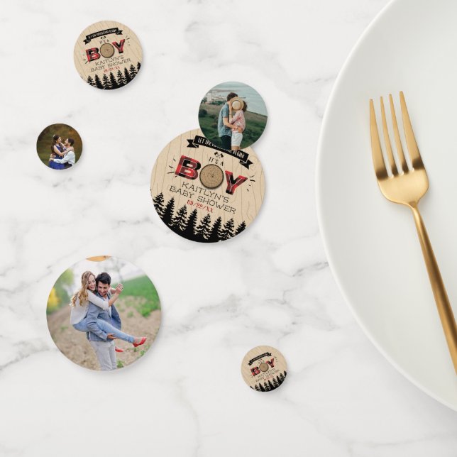 Confettis Baby shower Rustic Forest Plaid Lumberjack Boys (Groupe)