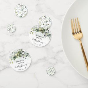 Confettis Baby shower vert Eucalyptus