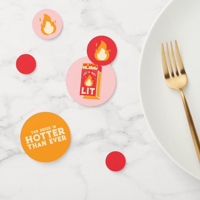 Confettis Bachelorette à flammes personnalisable (Groupe)