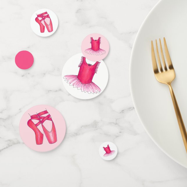 Confettis Ballet Ballerina Pointe Chaussures Tutu Fête d'ann (Groupe)