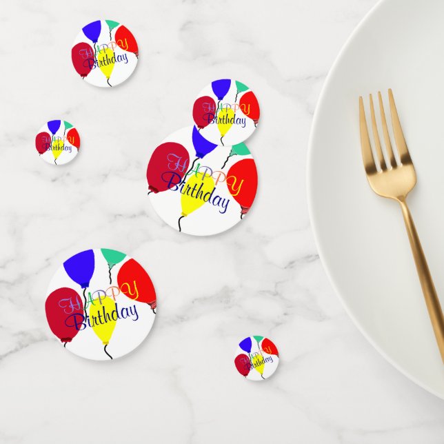 Confettis Ballons d'anniversaire (Groupe)