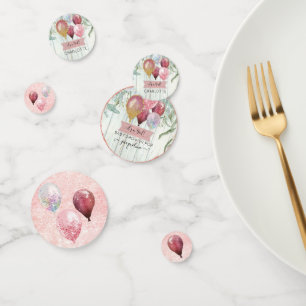Confettis Balloons Parties scintillant roses Eucalyptus Baby