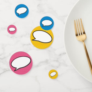 Confettis Bande dessinée amusante Rétro Discours Bubble