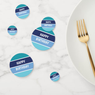 Confettis Bandes Bleues Joyeux Anniversaire