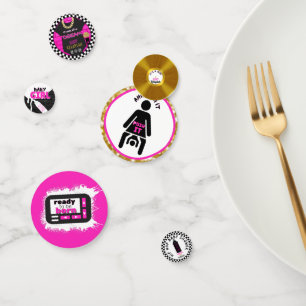 Confettis Bébé fille 90's Retro Hot rose Hip hop Baby shower