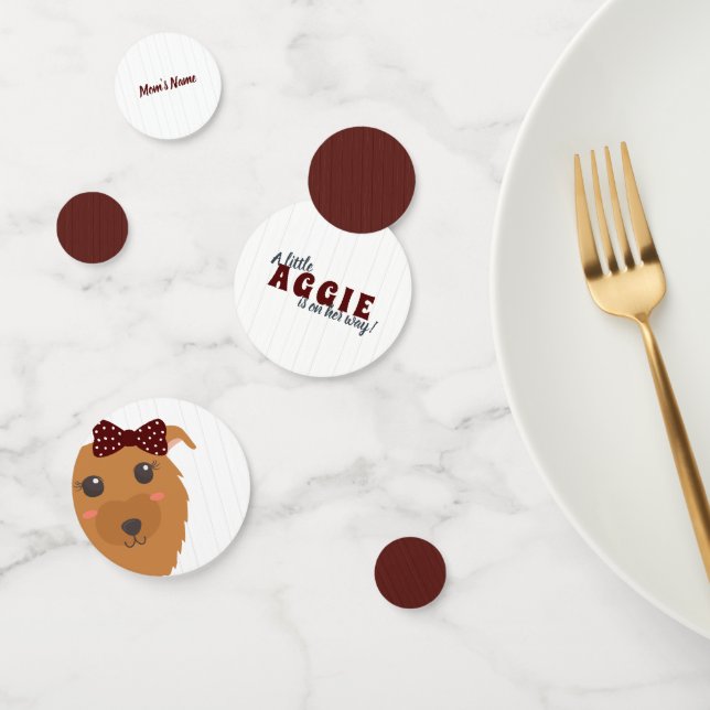 Confettis Bébé fille Chien Maroon Baby shower (Groupe)