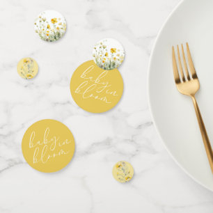 Confettis Bébé Jaune En Fleur Baby shower Fleur sauvage Flor