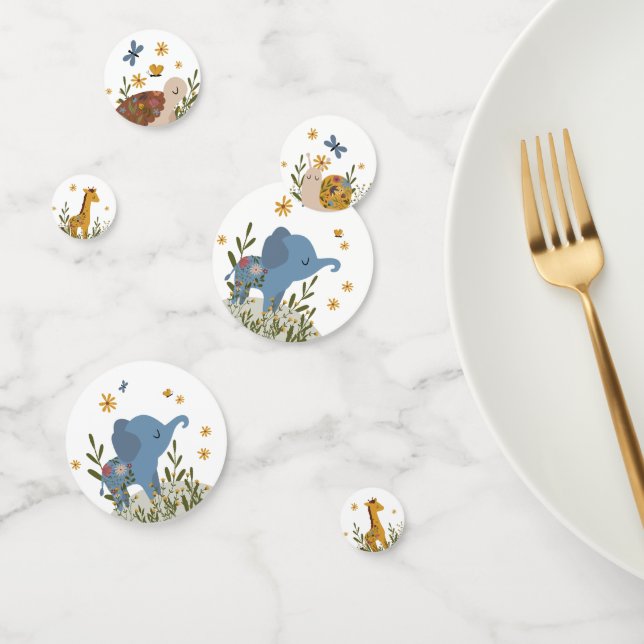 Confettis Bébé mignon Animaux Baby shower Floral (Groupe)