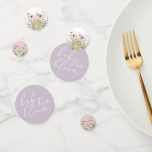 Confettis Bébé pourpre dans le Baby shower Fleur sauvage fle