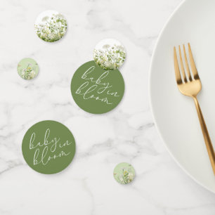 Confettis Bébé vert en fleurs Baby shower Fleur sauvage flor