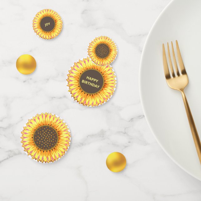 Confettis Belles tournesols et or (Groupe)