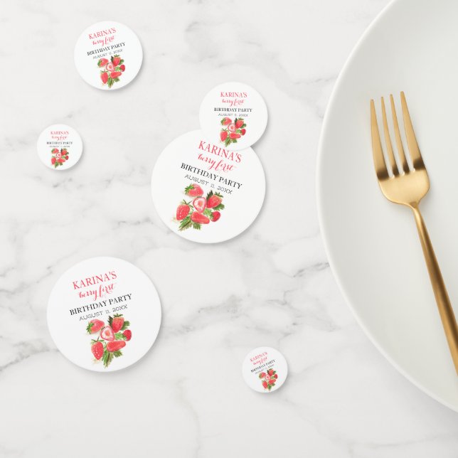 Confettis Berry 1er Anniversaire Fraise fraise été (Groupe)