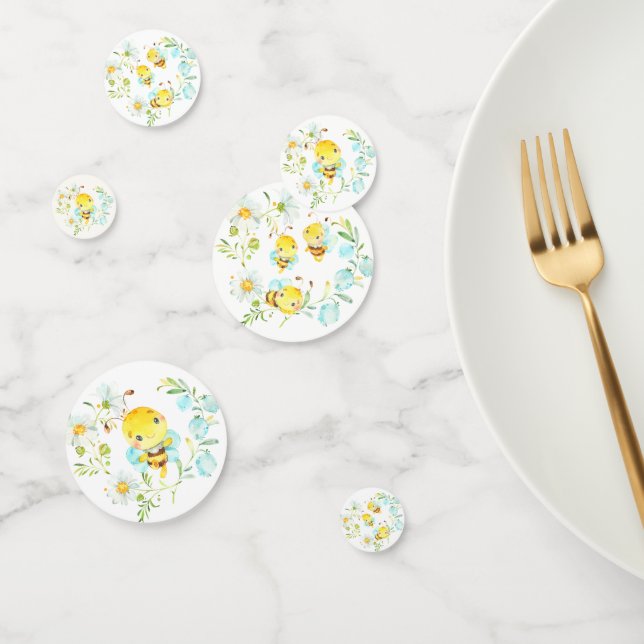 Confettis Bientôt la famille d'abeilles de 3 Baby shower abe (Groupe)
