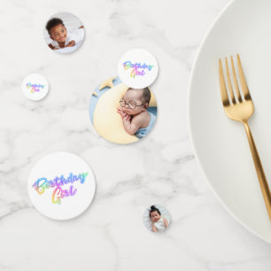 Confettis Birthday Girl 3-Photo Custom Birthday Table