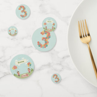 Confettis Birthday Picnic, Cute Retro Style, Age 3