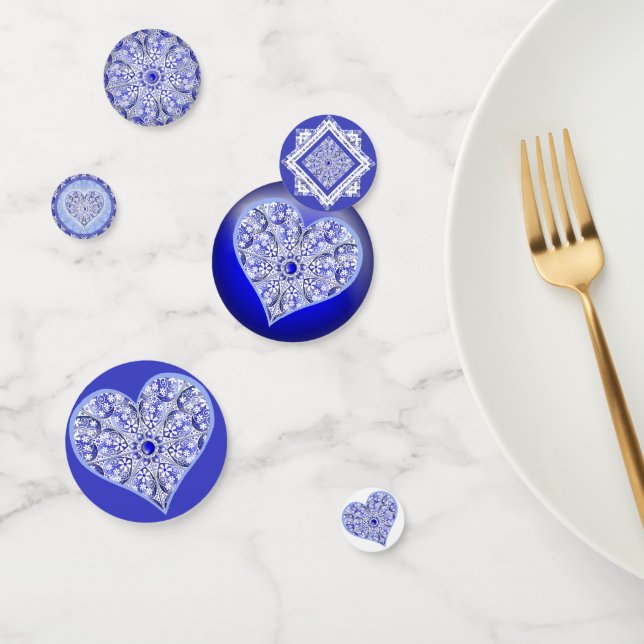 Confettis Bleu de dentelle en céramique de Grèce (Groupe)