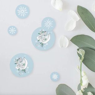 Confettis Bleu des flocons de neige du dragon blanc d'hiver