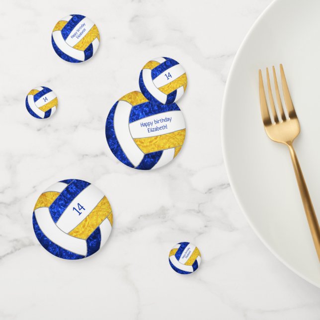 Confettis bleu or filles volley-ball (Groupe)