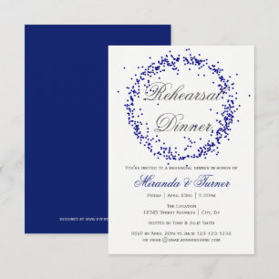 Confettis bleus - invitation de dîner de la