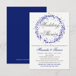 Confettis bleus - invitation du wedding shower du