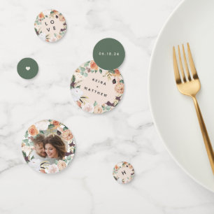 Confettis Boho Blooms Floral moderne Mariage personnalisé