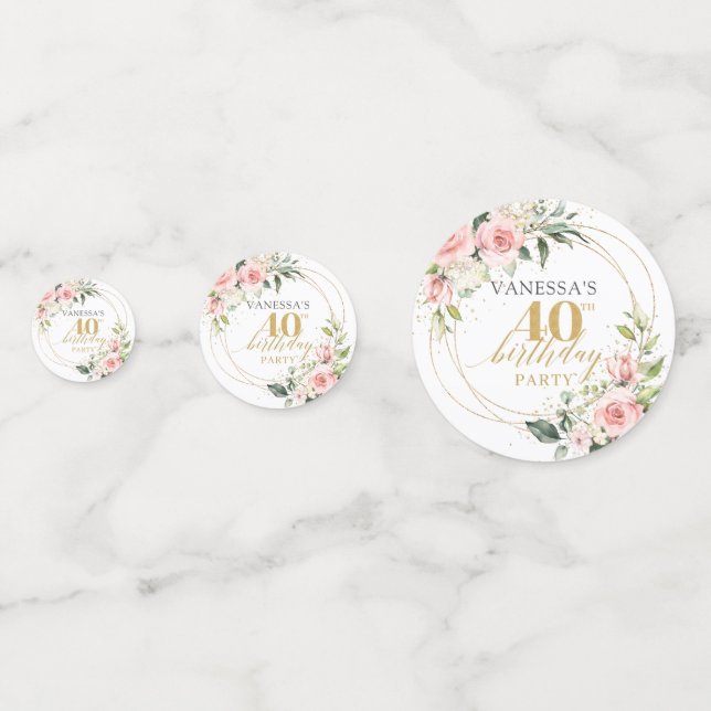 Confettis Boho rose rose rousse rose parties scintillant or  (Devant)