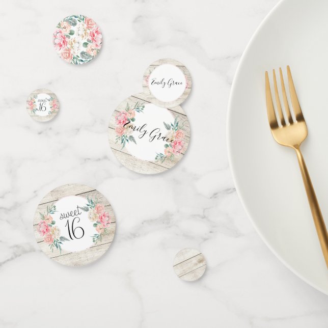 Confettis Boho Rustique Floral Sweet 16 Anniversaire (Groupe)