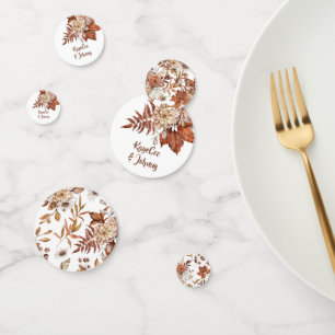 Confettis Boho Vintage Automne Terracotta Floral Mariage