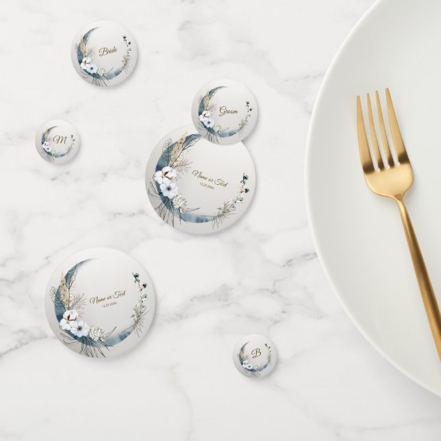 Confettis Boho White Orchidée Fleurs Blue Moon Elegant Party (Groupe)