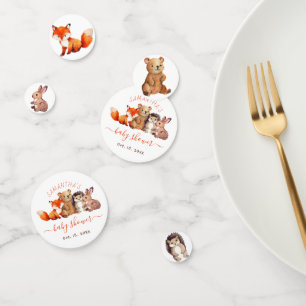 Confettis Bois Animaux Baby shower Fox ours Bunny Script