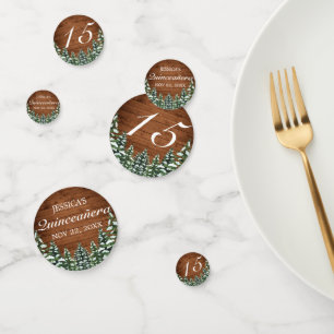 Confettis Bois neigeux et forêt Pine Quinceañera