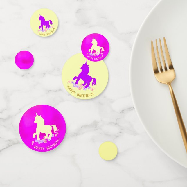Confettis Bonne licorne d'anniversaire (Groupe)